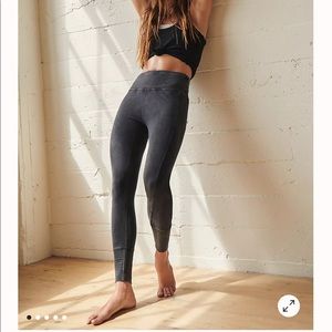 Free people movement high waisted ribbed leggings with split hem